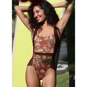 NEW FREE PEOPLE FREE-EST VINTAGE TROPICS MARTIN SURF ONE PIECE SWIMSUIT SZ S